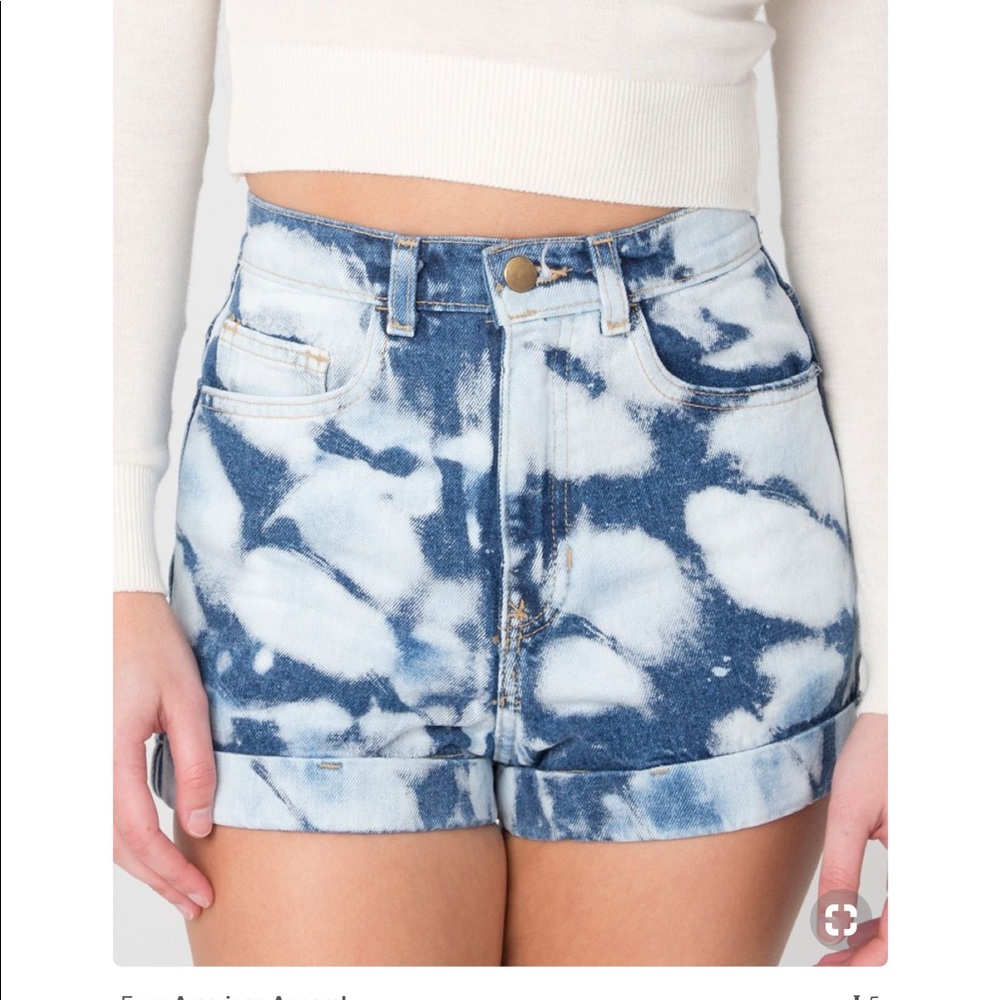 American apparel indigo high wasted cloud shorts